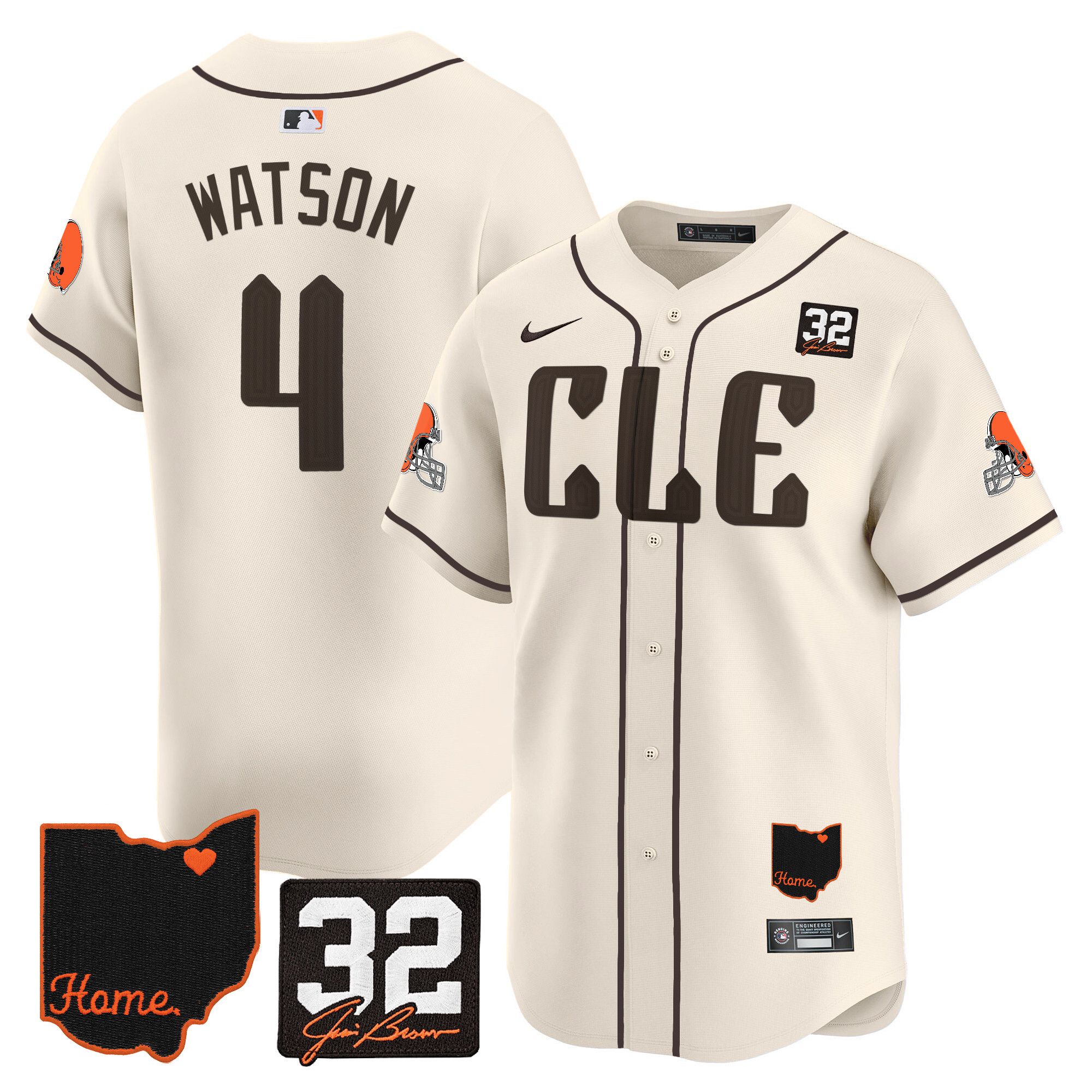 Men Cleveland Browns #4 Watson Cream Home Patch Vapor Premier Limited 2024 Nike NFL Jersey->indianapolis colts->NFL Jersey